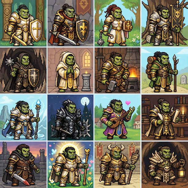 Half-Orc Paladin avatar sheet