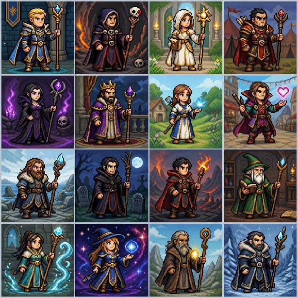 Human Wizard avatar sheet