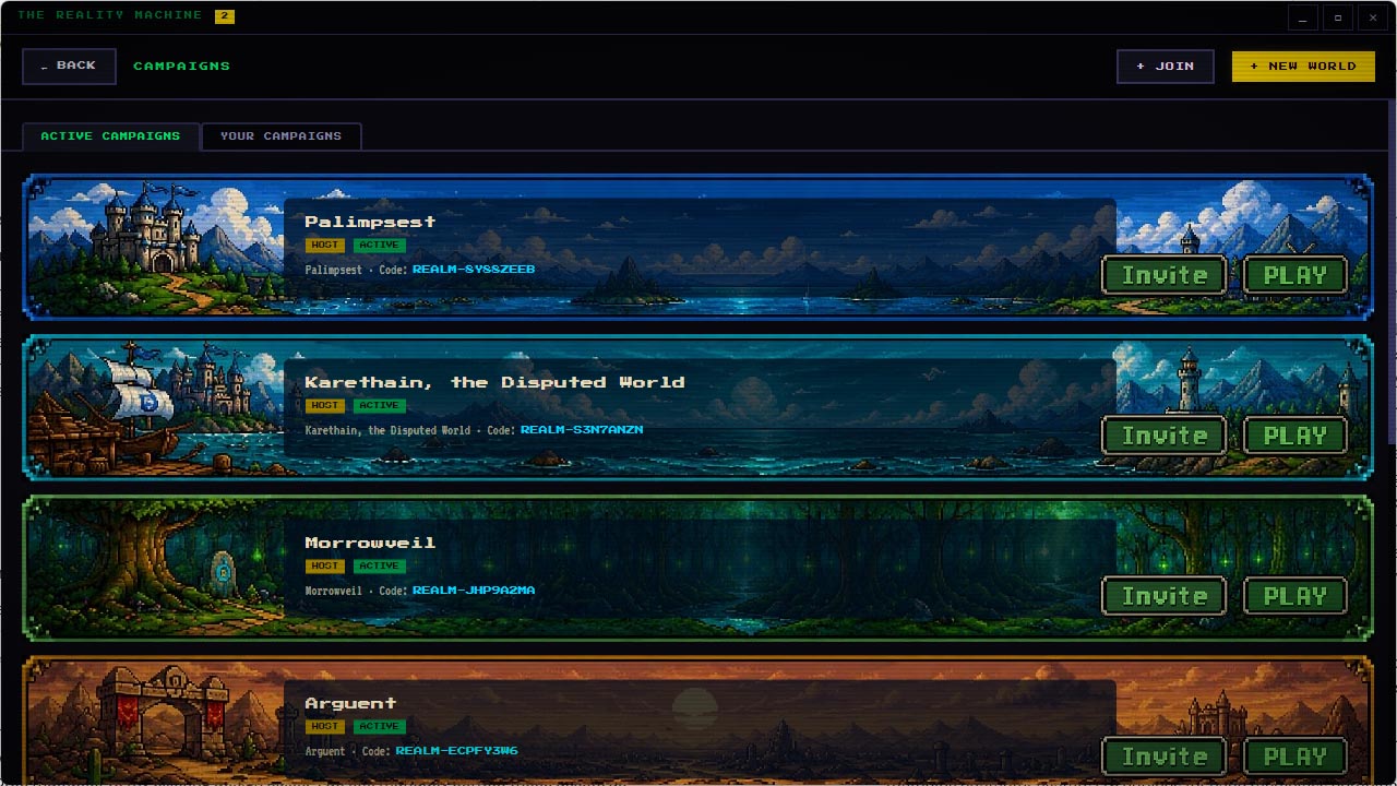 Active campaigns list